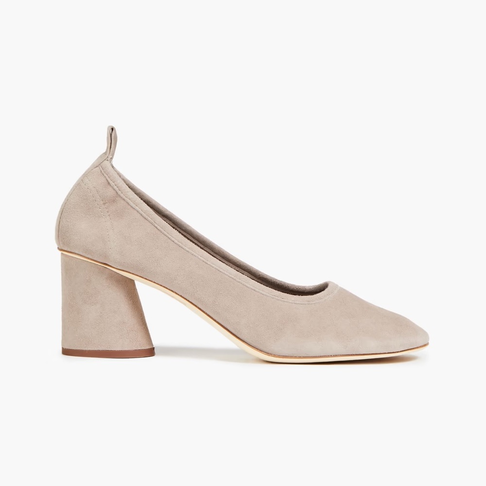 Women's Taupe Block Heel Pump